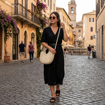 Amalfi Woven Crossbody | Handwoven Summer Bag | Lvielle