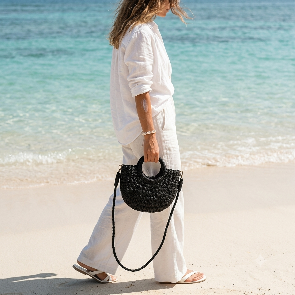Amalfi Woven Crossbody | Handwoven Summer Bag | Lvielle