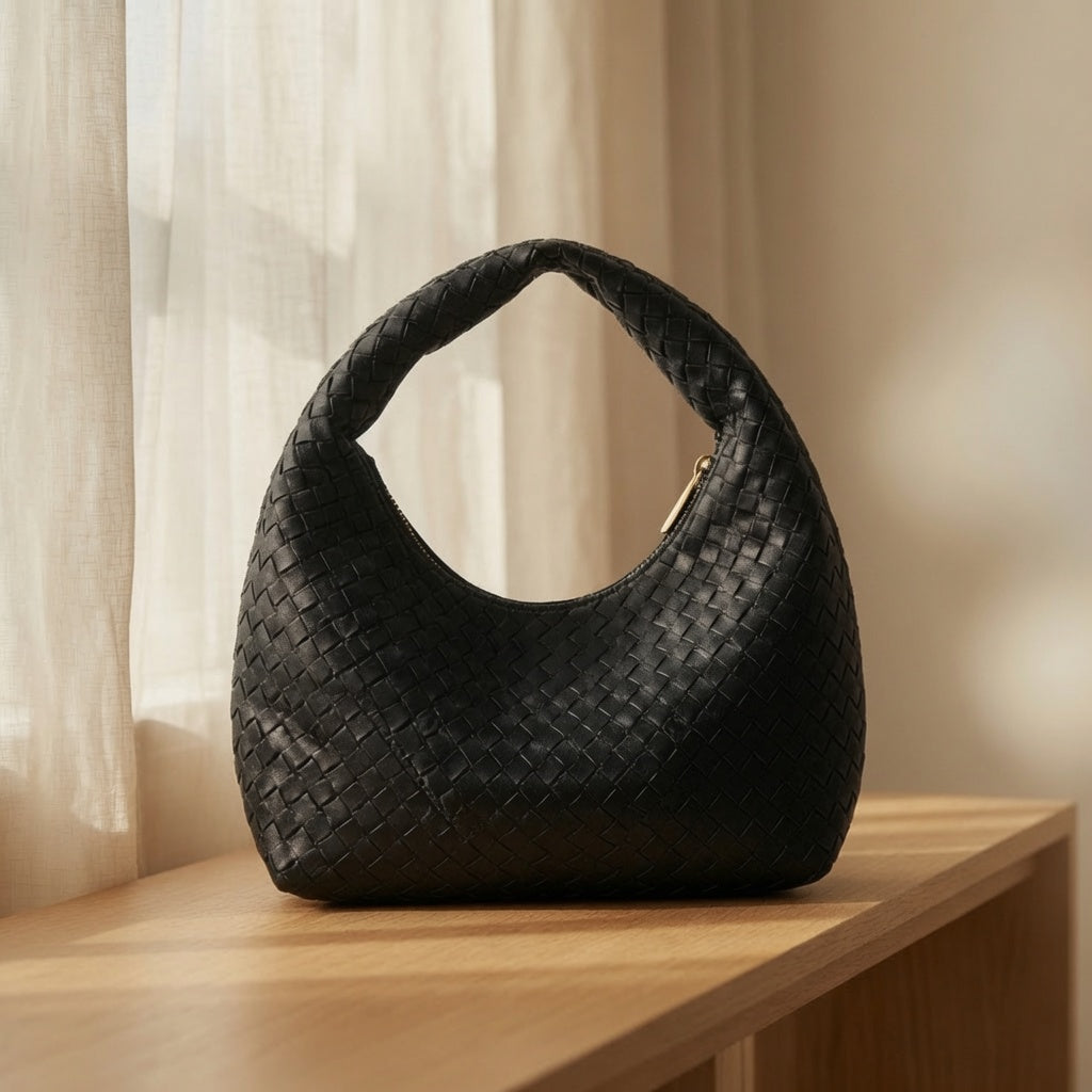 Siena Woven Hobo | Soft Vegan Leather Shoulder Bag | Lvielle
