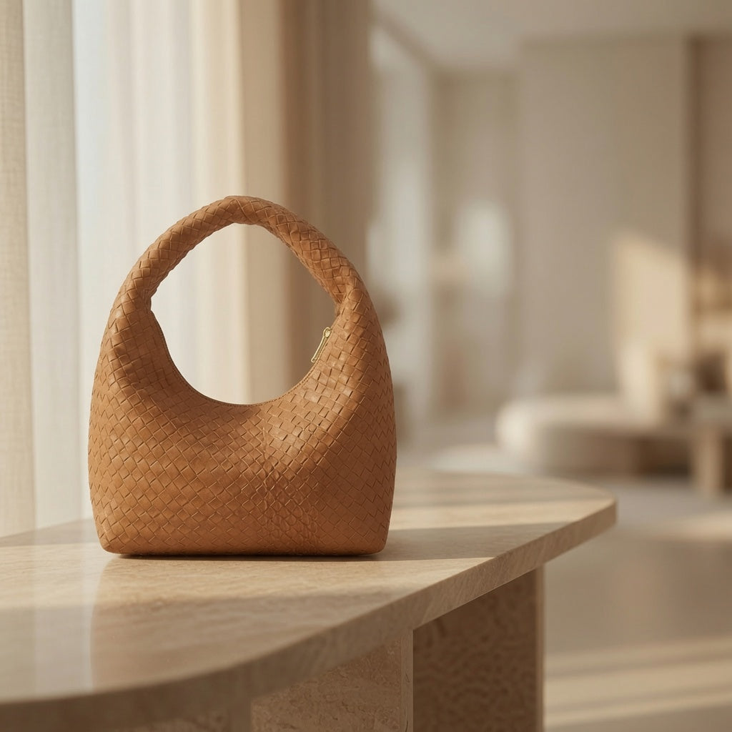 Siena Woven Hobo | Soft Vegan Leather Shoulder Bag | Lvielle