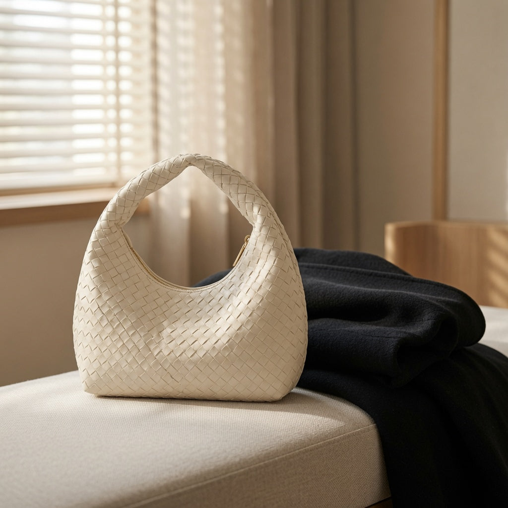 Siena Woven Hobo | Soft Vegan Leather Shoulder Bag | Lvielle