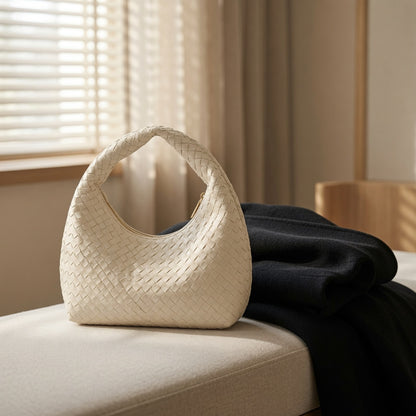 Siena Woven Hobo | Soft Vegan Leather Shoulder Bag | Lvielle