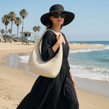 Siena Woven Hobo | Soft Vegan Leather Shoulder Bag | Lvielle